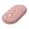 A pink Logitech Pebble mouse is shown from a slightly elevated angle against a white background. Produktbild-Vorschau