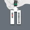 A hand holding a tool bit holder, with two screwdriver bits below it, indicating how they fit together. Anteprima dell’immagine prodotto