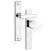 A close-up studio shot of a silver door handle set with a keyhole escutcheon. Anteprima dell’immagine prodotto