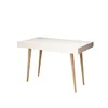 A white desk with wooden legs on a white background. Podgląd zdjęcia produktu