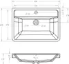 Technical drawing of a sink with dimensions. Produktbild-Vorschau