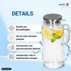 Glaskaraffe 2 Liter mit Deckel und feinem Sieb - stilvolle Produktbild-Vorschau 2