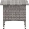 A close-up, front-facing view of a gray poly rattan side table against a white background. Náhled obrázku produktu