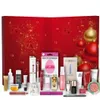 A red advent calendar with various beauty products displayed in front of it. Produktbild-Vorschau
