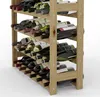 A wooden wine rack filled with various bottles of wine. Produktbild-Vorschau