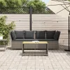 vidaXL Gartensofa mit Kissen Grau Poly Rattan Produktbild-Vorschau 3