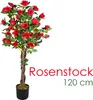 Rosaio Rosa Pianta Artificiale con Fiorituri Rosso 120cm Anteprima dell’immagine prodotto 1