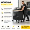 Set van 4 zwaar belastbare wielen met rem – Zwenkwielen Productafbeelding-voorbeeld 3