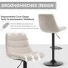 Meisterhome Barhocker 2er Set Beige Stoff – Produktbild-Vorschau 3