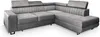 A grey L-shaped sectional sofa with adjustable headrests, displayed on a white background. Podgląd zdjęcia produktu