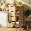A kitchen or dining area with a wooden cabinet, countertop, and table. Náhled obrázku produktu