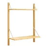 A wooden wall shelf unit with two shelves, shown against a white background. Voir les images du produit