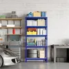A garage or workshop setting with a car, shelving units, and tools. Produktbild-Vorschau