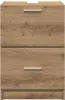 A front view of a wooden bathroom cabinet with two drawers. Produktbild-Vorschau