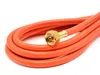 A coiled orange gas hose with a brass fitting on a white background. Anteprima dell’immagine prodotto