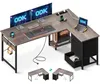Eckschreibtisch L-Form mit 4 Schubladen, Steckdose & USB, Produktbild-Vorschau 1