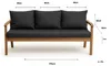 Gartenkissen Set Anthrazit – 170x50 + 3x60x50 cm – Produktbild-Vorschau 3
