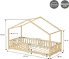 ML-Design detská posteľ domček posteľ 90x200 cm prírodná, Náhľad obrázku produktu 6