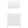 A white bathroom vanity and mirror set against a white background. Anteprima dell’immagine prodotto