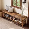 Massive Holz-Eingangsbank, 140 cm lange Schuhbank im Produktbild-Vorschau 2