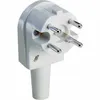 A white angled plug with silver pins against a white background. Produktbild-Vorschau