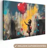 Wanddeko 120x80 cm - Banksy - Mädchen - Luftballon - Herz - Produktbild-Vorschau 1