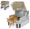 PawHut Katzenklo Edelstahl mit Deckel XXL Katzentoilette Produktbild-Vorschau 1