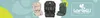 Three car seats in different colors are displayed against a light blue background with abstract shapes. Voir les images du produit