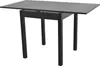 A black dining table with extendable leaves. Produktbild-Vorschau