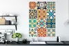 MuchoWow® Poster Blumen - Vintage - Muster - Blau - Orange Produktbild-Vorschau 3