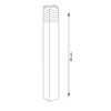 A line drawing of a tall, square bollard light with dimensions indicated. Anteprima dell’immagine prodotto