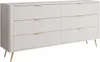 Kommode SCARLETT 6S mit Schubladen / Beige + Gold Produktbild-Vorschau 9