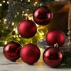Christbaumkugeln - Weihnachtbaumskugeln - bruchfest - D: 8cm - glänzend/matt  - weinrot - 6er Set Produktbild-Vorschau