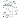 Technical drawing of a sink with dimensions and specifications. Produktbild-Vorschau