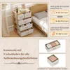 Commode de rangement en bambou avec 5 tiroirs en tissu et Voir les images du produit 3