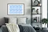MuchoWow® Gerahmtes Poster Blumen - Muster - Blau 90x60 cm Produktbild-Vorschau 2