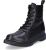 A black leather combat boot on a white background. Produktbild-Vorschau
