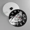 Wanduhr - Rund - Glasuhr - Weiß Tiger Schwarz und Weiß - Produktbild-Vorschau 2