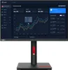 A Lenovo ThinkVision monitor displaying a financial dashboard with charts and data. Produktbild-Vorschau