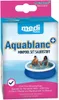 The image shows the packaging of a swimming pool water treatment product, with a family enjoying a minipool in the background. Produktbild-Vorschau