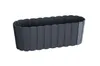 A dark gray planter box shown from a slightly elevated side angle against a white background. Produktbild-Vorschau