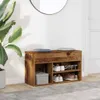 vidaXL Lavica na topánky vzhľad starého dreva 80x30x45 cm Náhľad obrázku produktu 3
