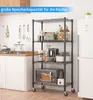 Étagère à quatre niveaux avec roulettes, réglable en Voir les images du produit 4
