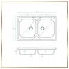 Technical drawing of a double sink with dimensions. Produktbild-Vorschau