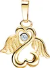 Gold Engel-Herz-Flügel-Anhänger 333 Gold 8 Karat, Produktbild-Vorschau 1