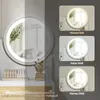 Puluomis Coiffeuse avec éclairage LED miroir rond, table de Voir les images du produit 2