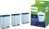 Three water filters are shown in the foreground, with a product box in the background. Produktbild-Vorschau