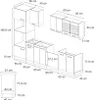 A technical drawing of a kitchen unit layout with dimensions. Anteprima dell’immagine prodotto