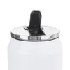 A close-up view of the lid of a white thermos bottle designed to look like a soda can. Produktbild-Vorschau