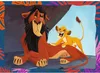An illustration of Scar and Simba from The Lion King, with a decorative border. Produktbild-Vorschau